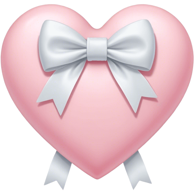 Pastel pink heart with white bow emoji