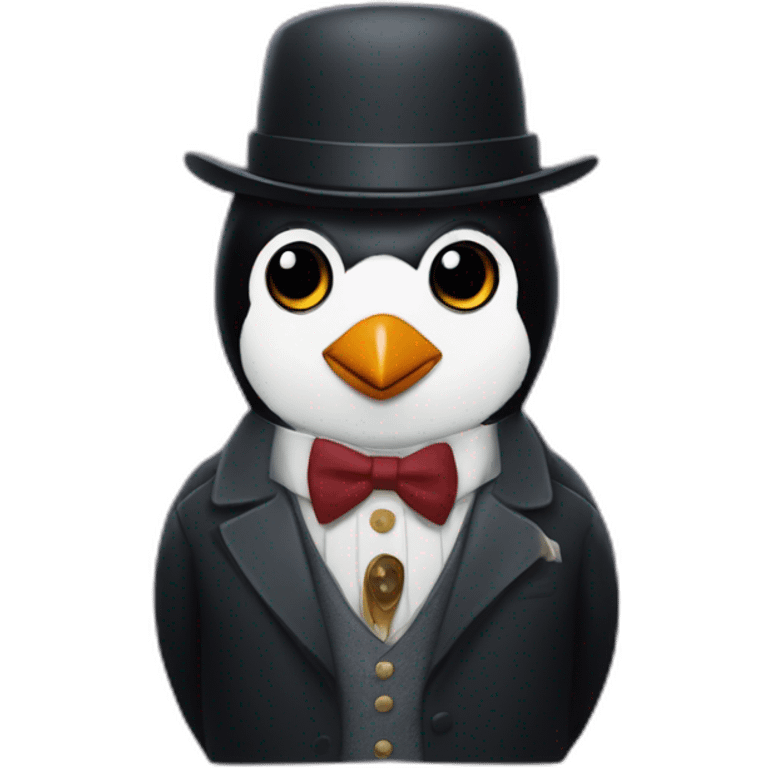 penguin super hero with peaky blinder netflix hat emoji