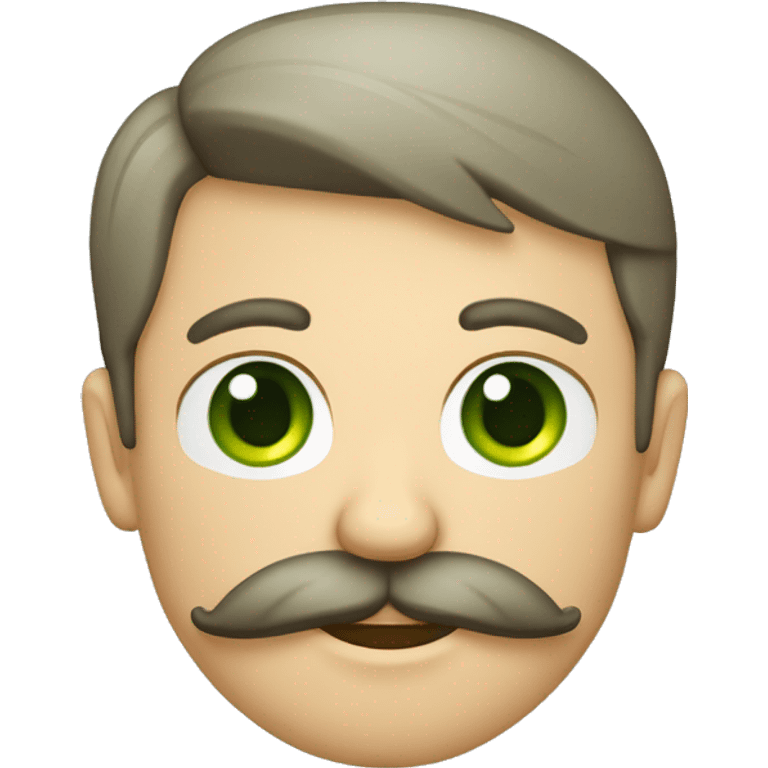 moreno con pelo piel clara bigote con ojos verdes emoji