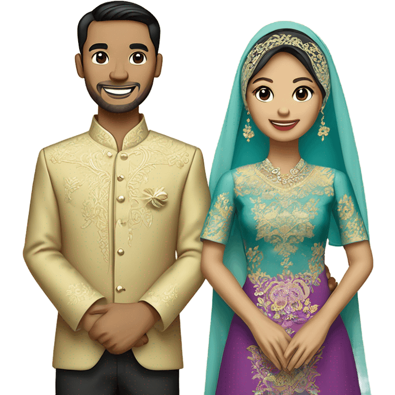 malay wedding couple emoji