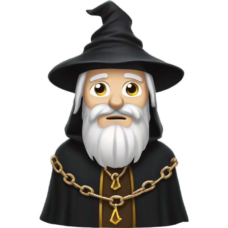 wizard in dark robe with chains emoji