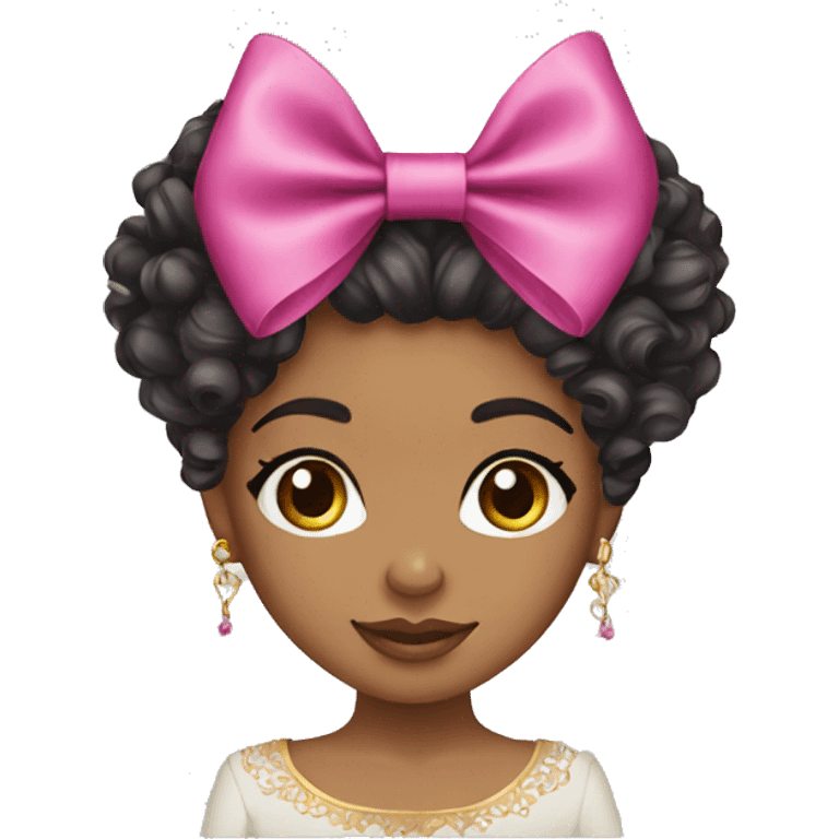 curly hair bow morrocan designer girl emoji