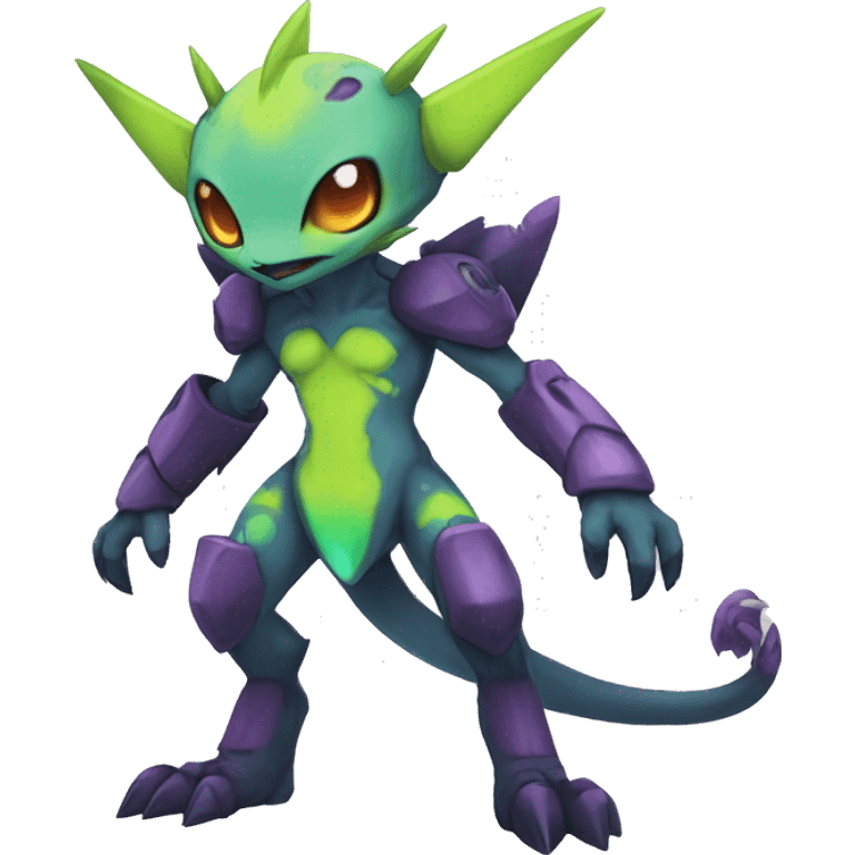 cute cool edgy colorful ethereal alien punk Digimon-Fakemon-animal full body emoji