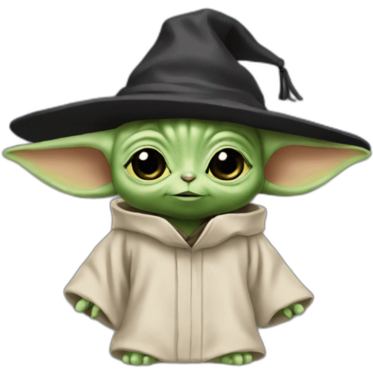 cuty alien similar to baby yoda with a mortarboard emoji