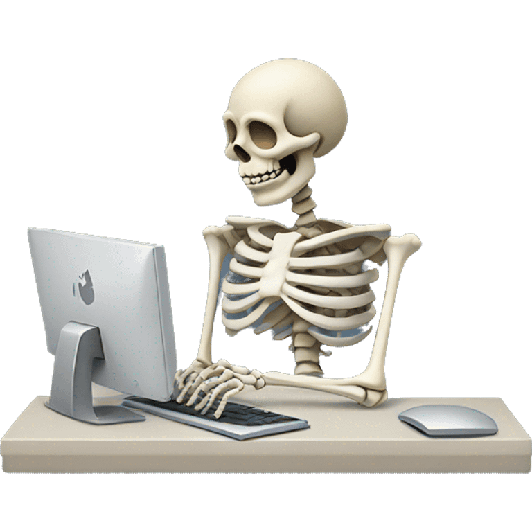 Skeleton on a computer emoji