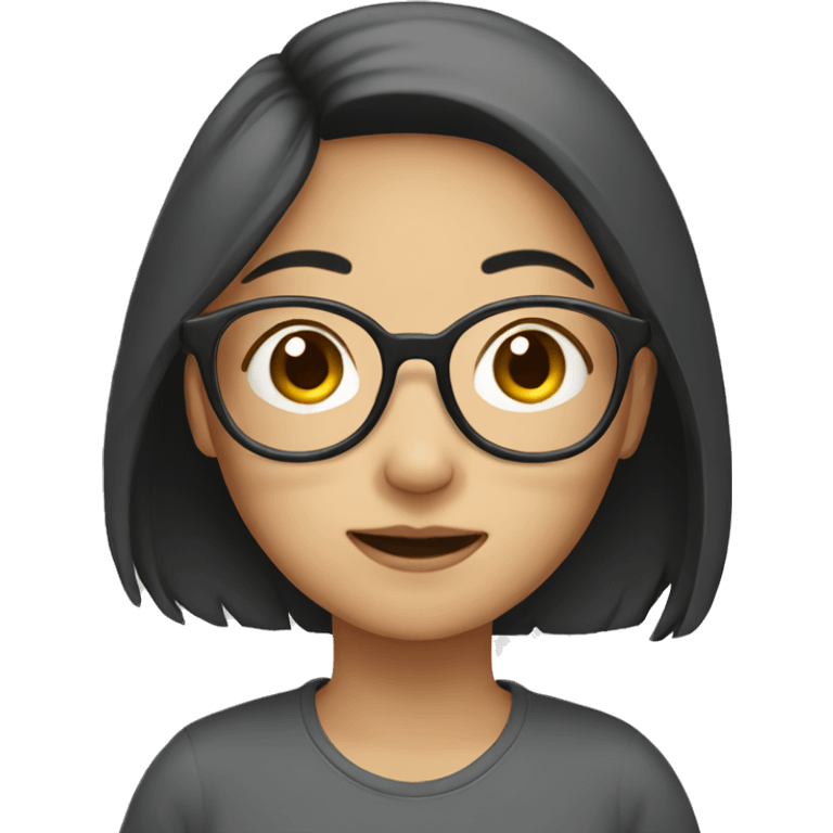 Asian girl with glasses emoji