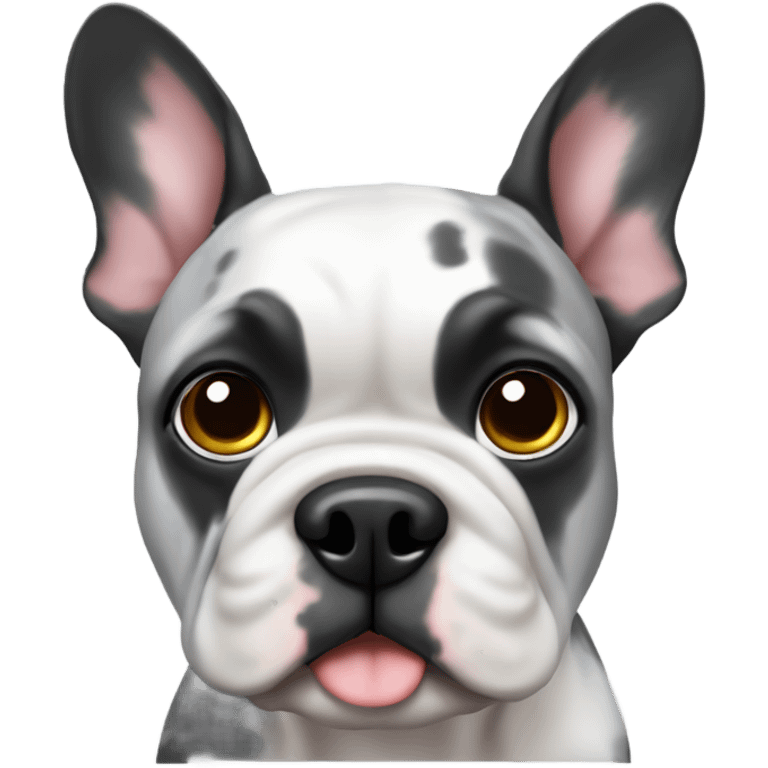 black with gray specks french bull dog emoji