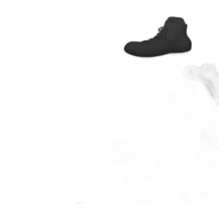 Old broken black shoes in 240 graphic emoji