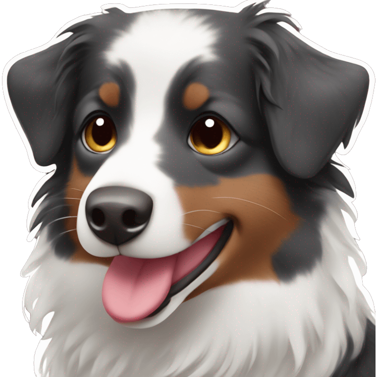 Small black australian shepherd dog with maroon hearts emoji