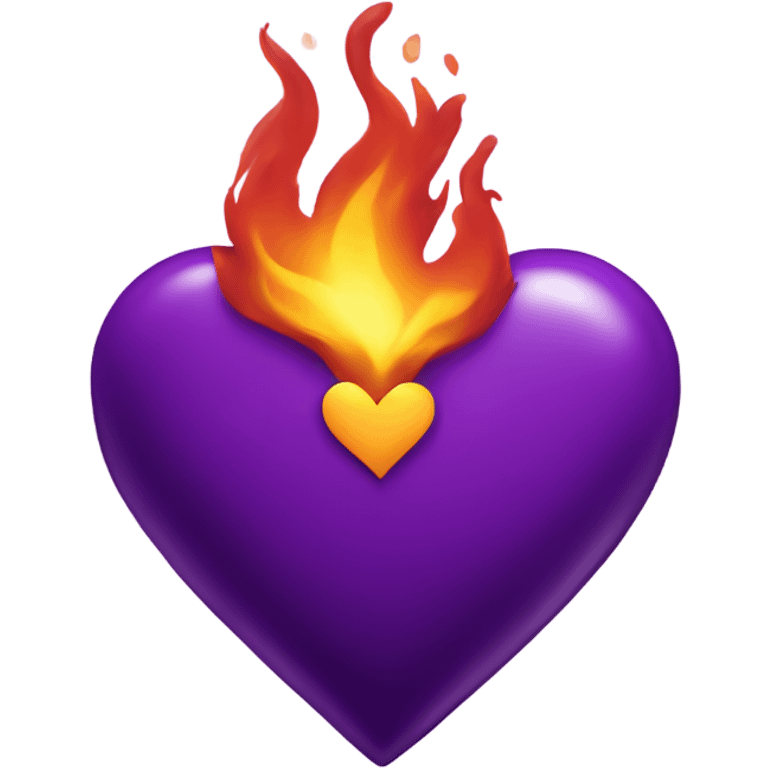 A Purple Heart with purple fire emoji