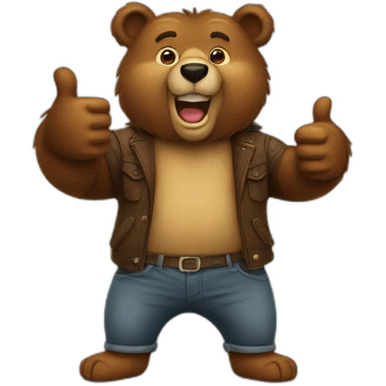 a bear doing thumbs up emoji