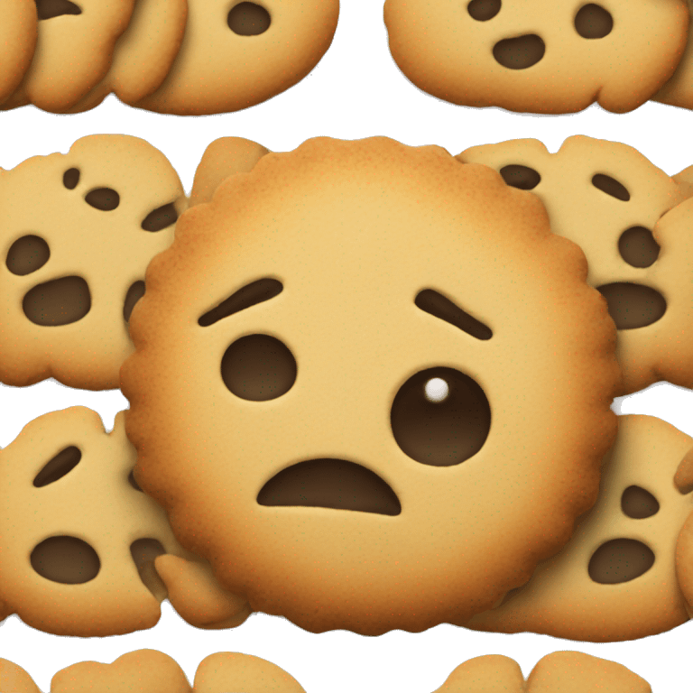 Cookie with a sad face  emoji