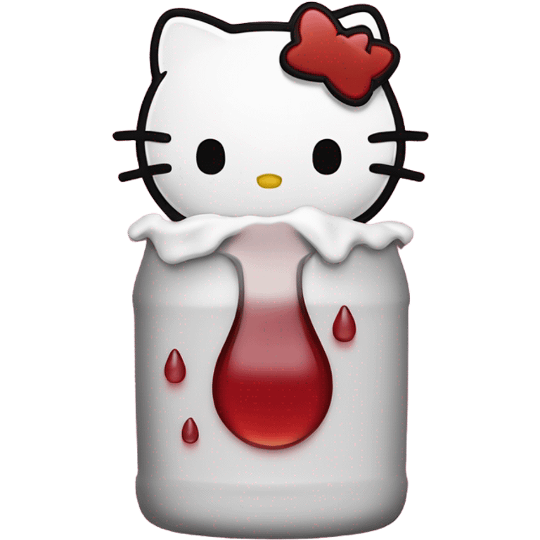 Hello kitty crying tears holding Hennessy bottle😭  emoji