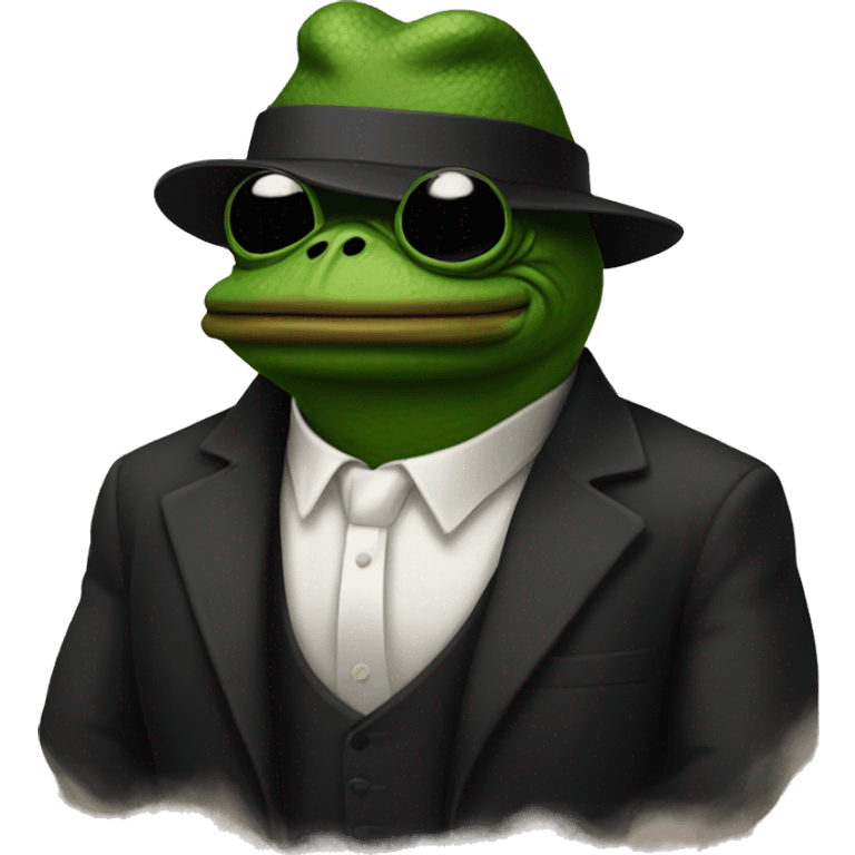 Pepe in a mafia outfit  emoji