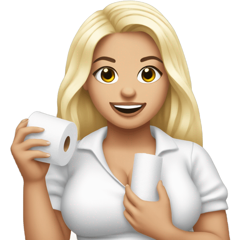 trisha peytas holding toilet paper emoji