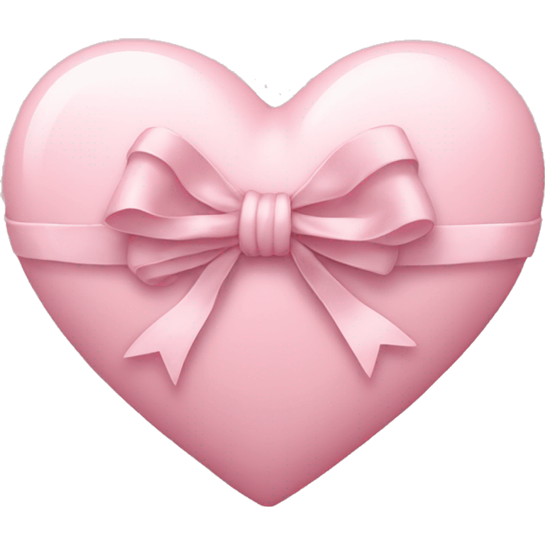 Pale pink heart with bow emoji