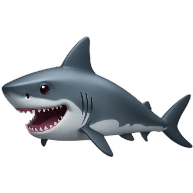 Crazy dark shark emoji