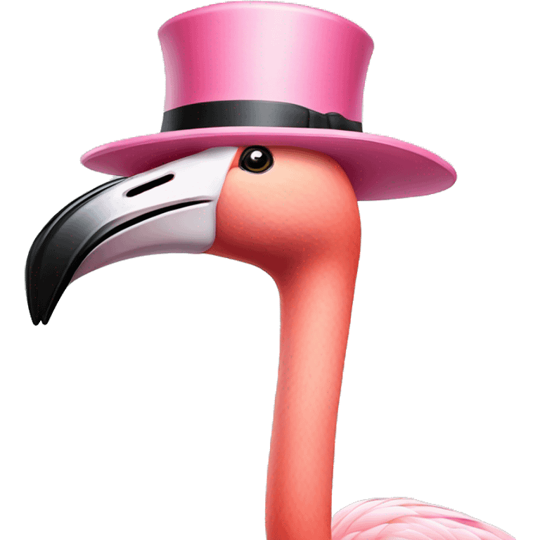 flamingo with top hat giving a side eye emoji