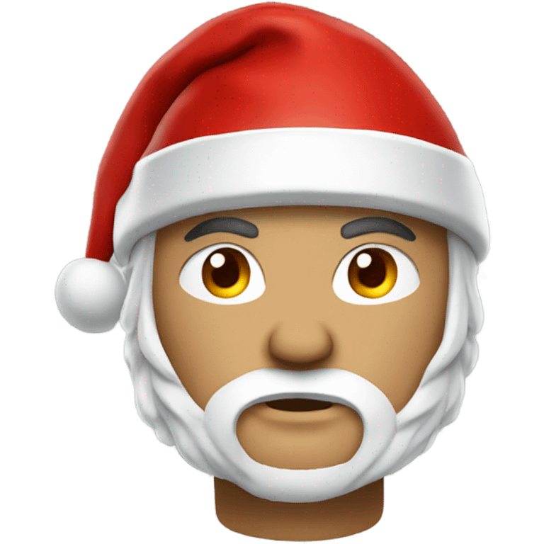 white spartan male wearing red santa hat emoji