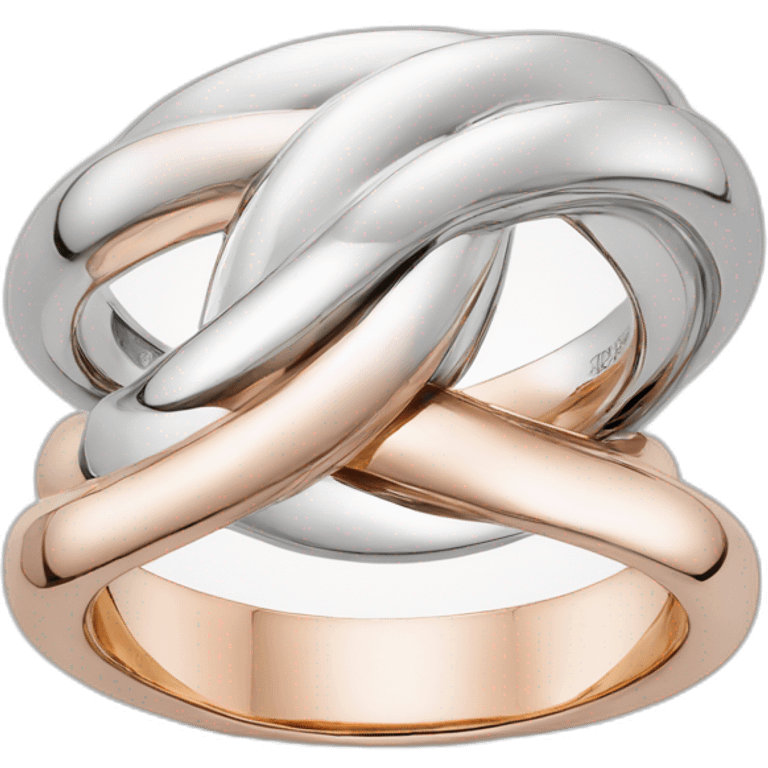 Cartier Trinity ring gold rose gold white gold emoji