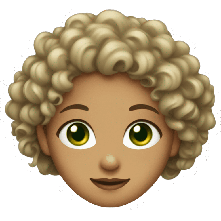 Girl with green eyes and curly hair emoji