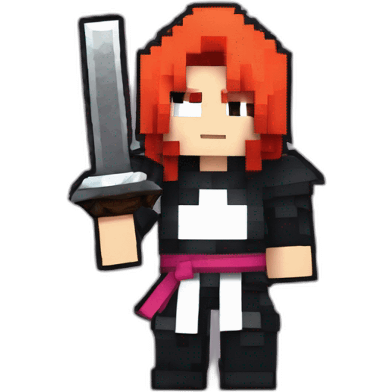 Kurosaki Ichigo minecraft style with like pose emoji