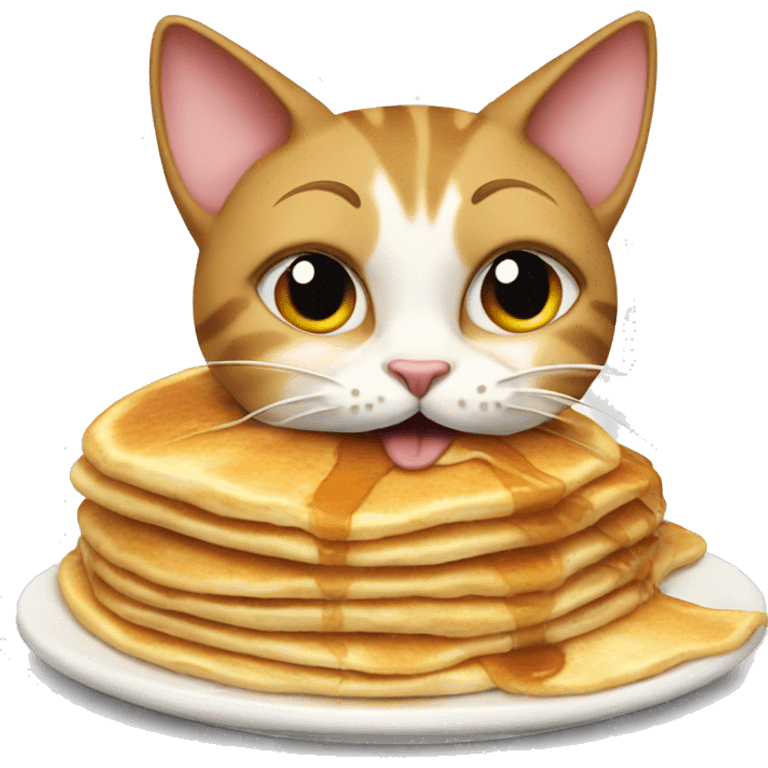 Cat eating pancakes  emoji