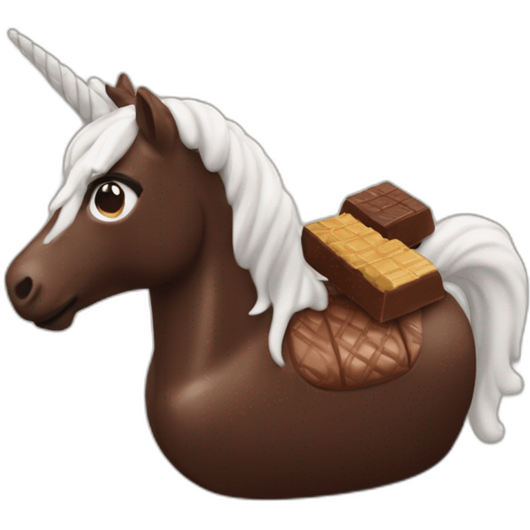 Chocolat sur une licorne emoji