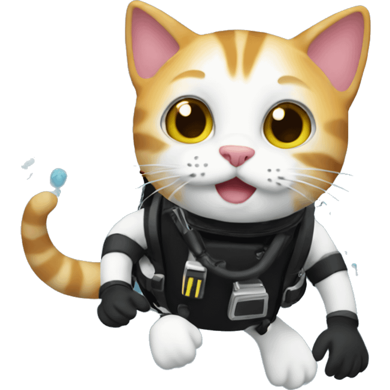 cat scuba diving emoji