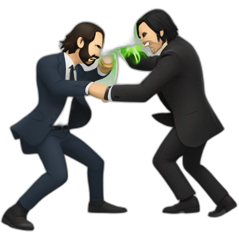 John Wick punching Yoda emoji