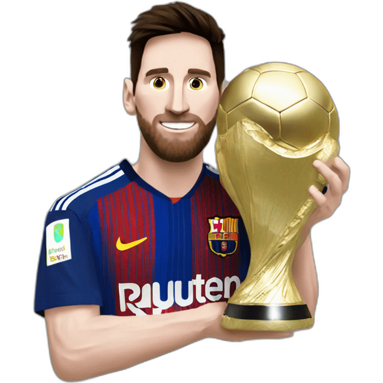 messi levantando la copa del mundo emoji