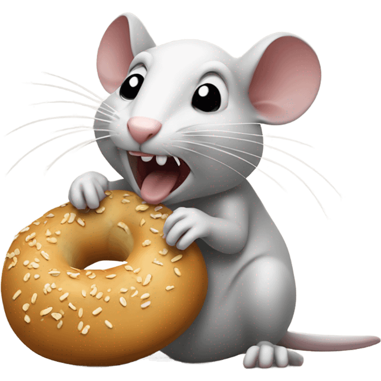 Rat eating a bagle emoji