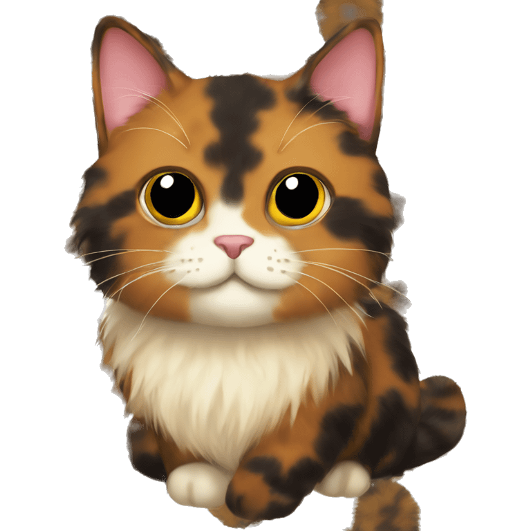 tortoiseshell cat fluffy emoji