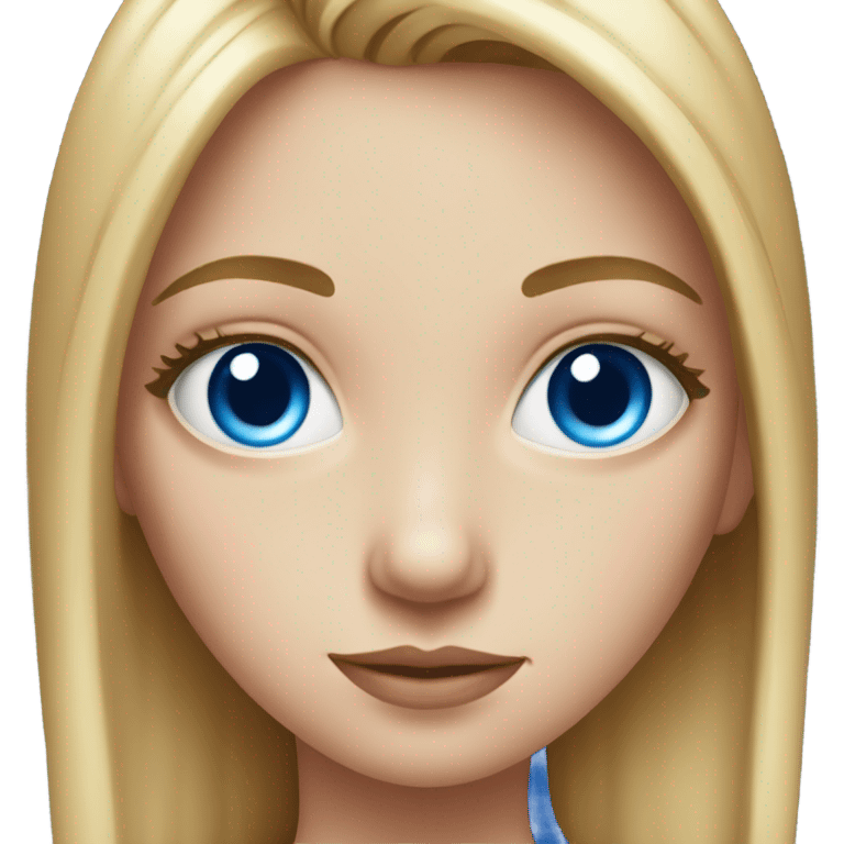 realistic portrait of girl with blue eyes emoji