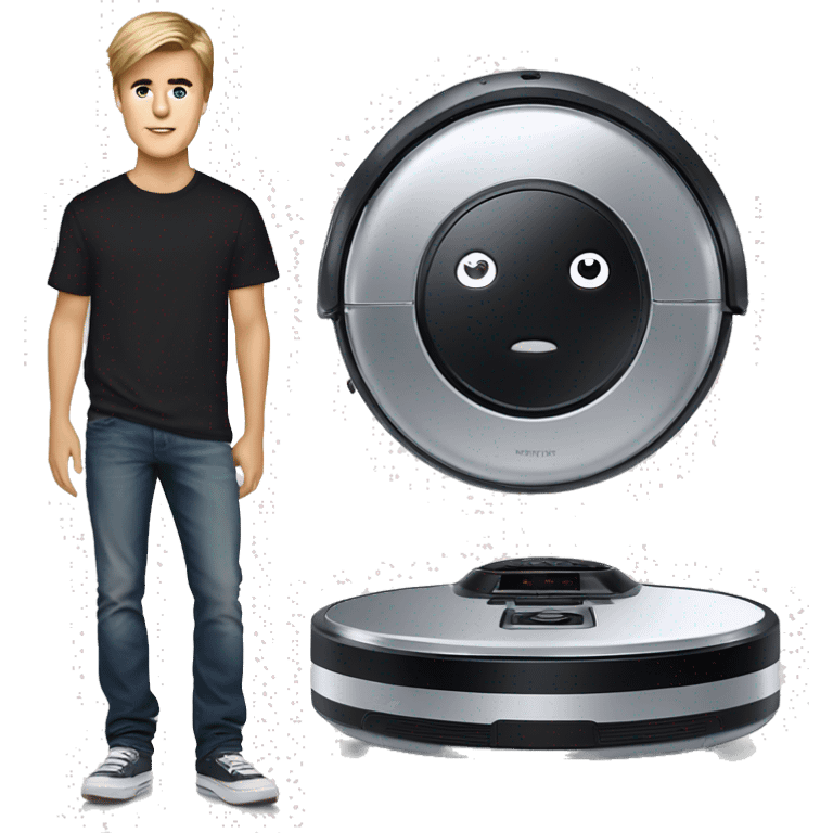 Justin Bieber as a robot vacuum  emoji