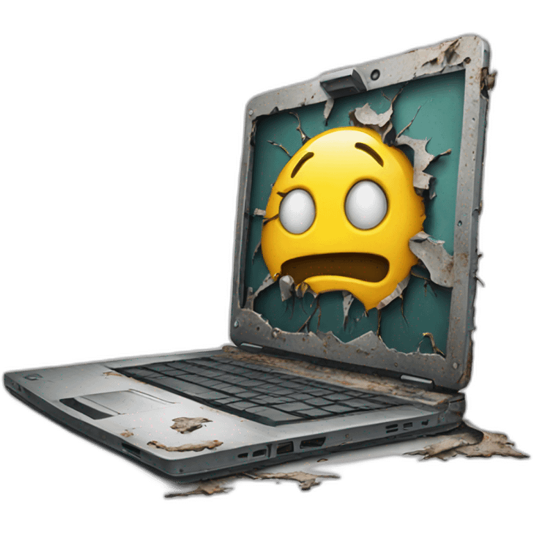 decaying laptop emoji