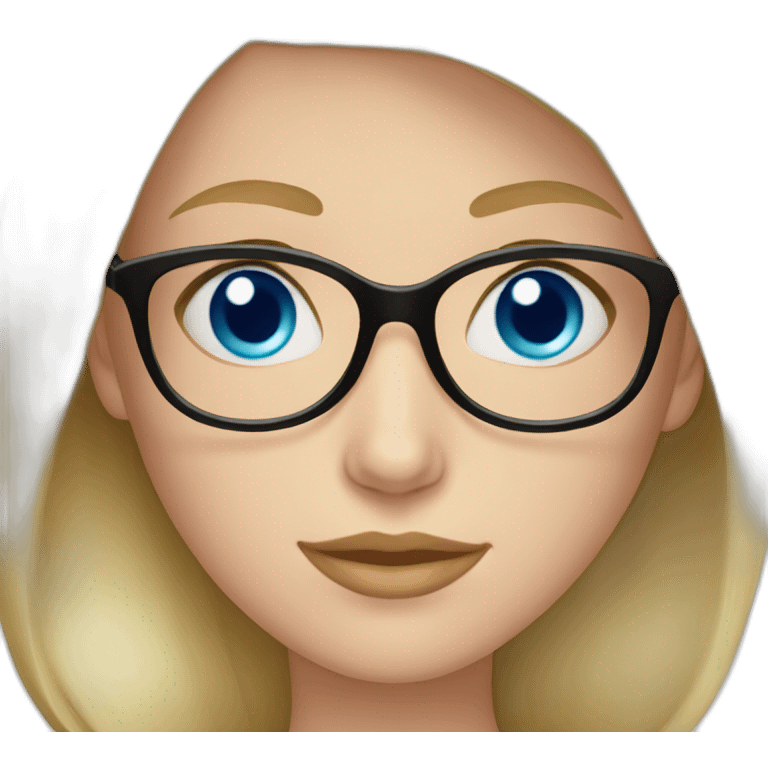 A Russian Girl with Blue eyes, Rose glasses and Blond hair emoji