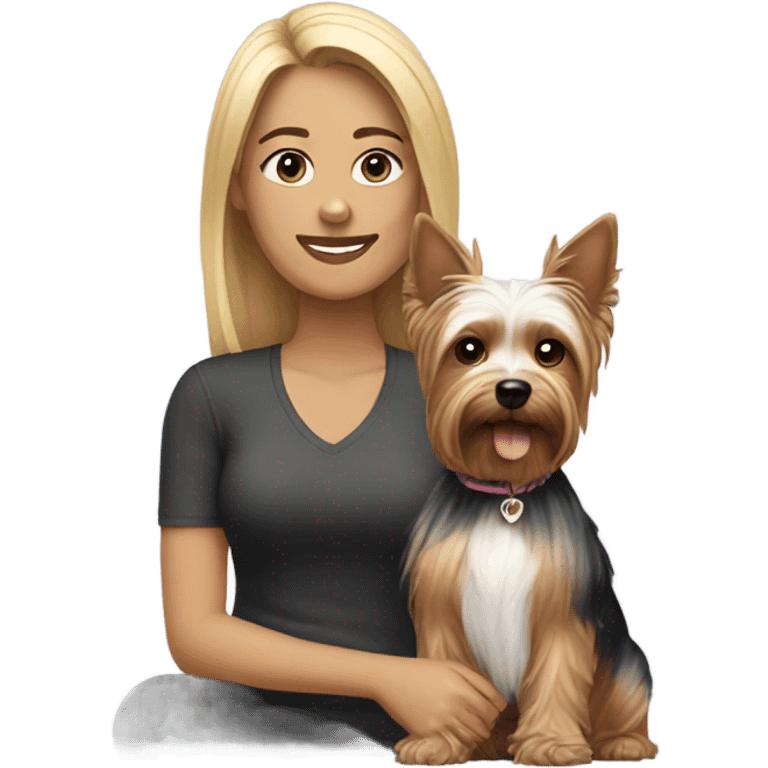 Woman with yorkie emoji