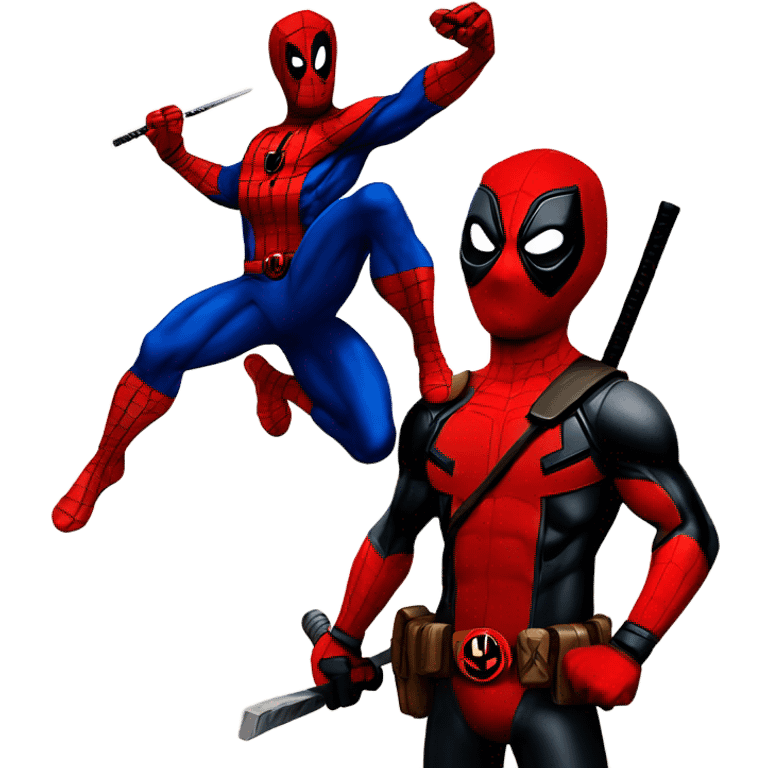 Deadpool vs spiderman emoji