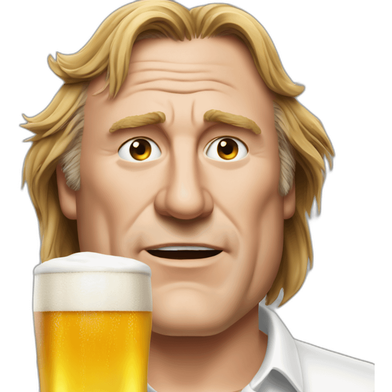 Depardieu boit une bière emoji