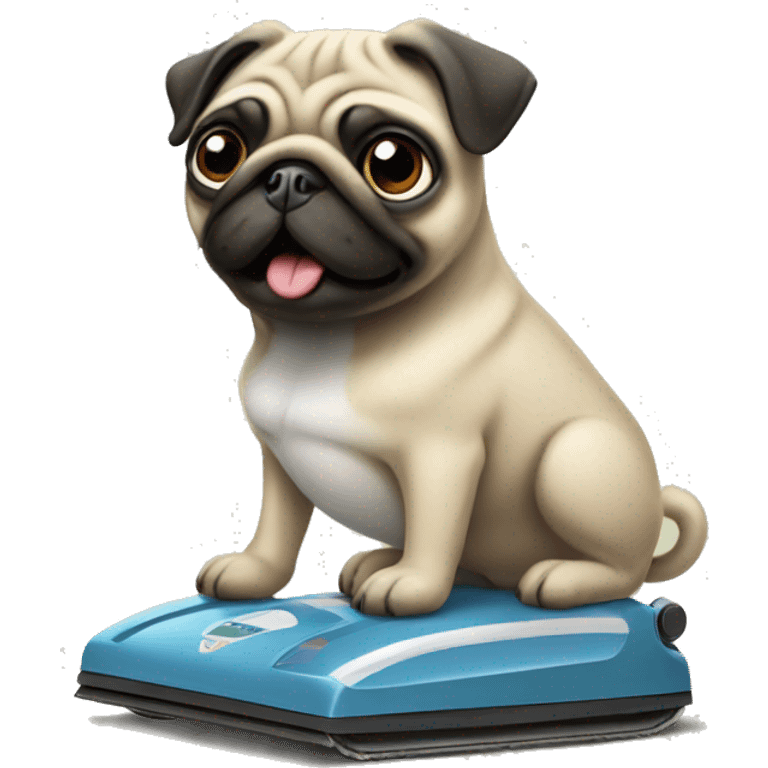 Pug on a hoover emoji