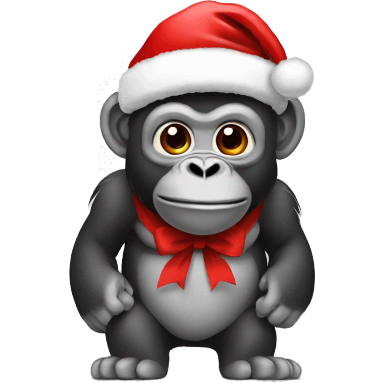 Gorilla Tag monkey with santa hat emoji