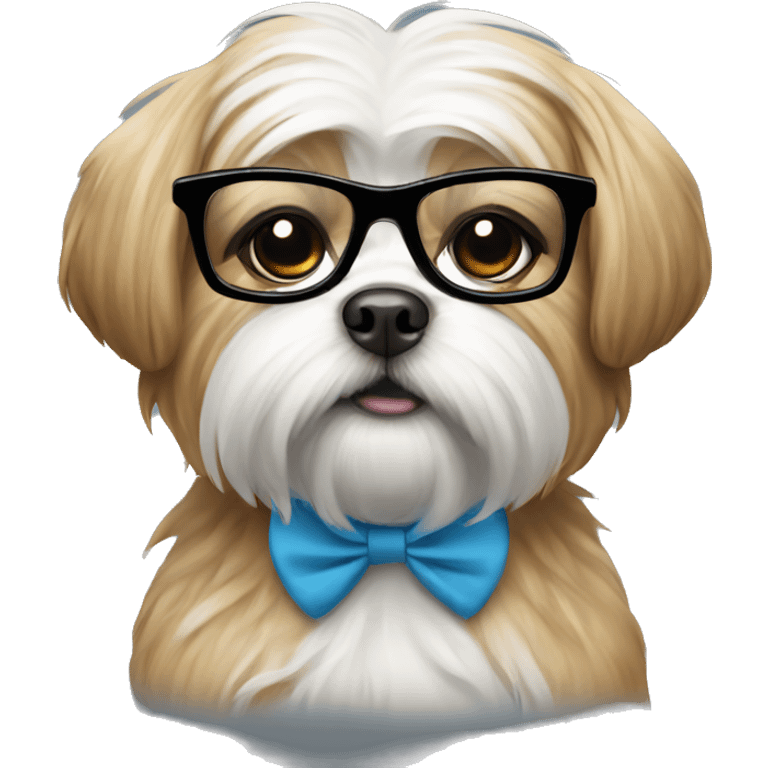 Shitzu dog breed wear glasses emoji