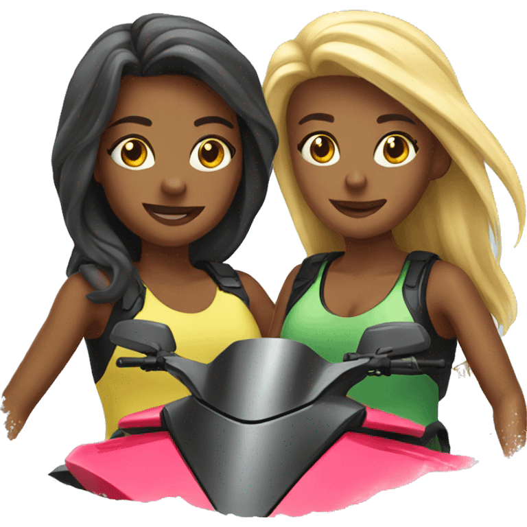 Two girls at jet ski emoji