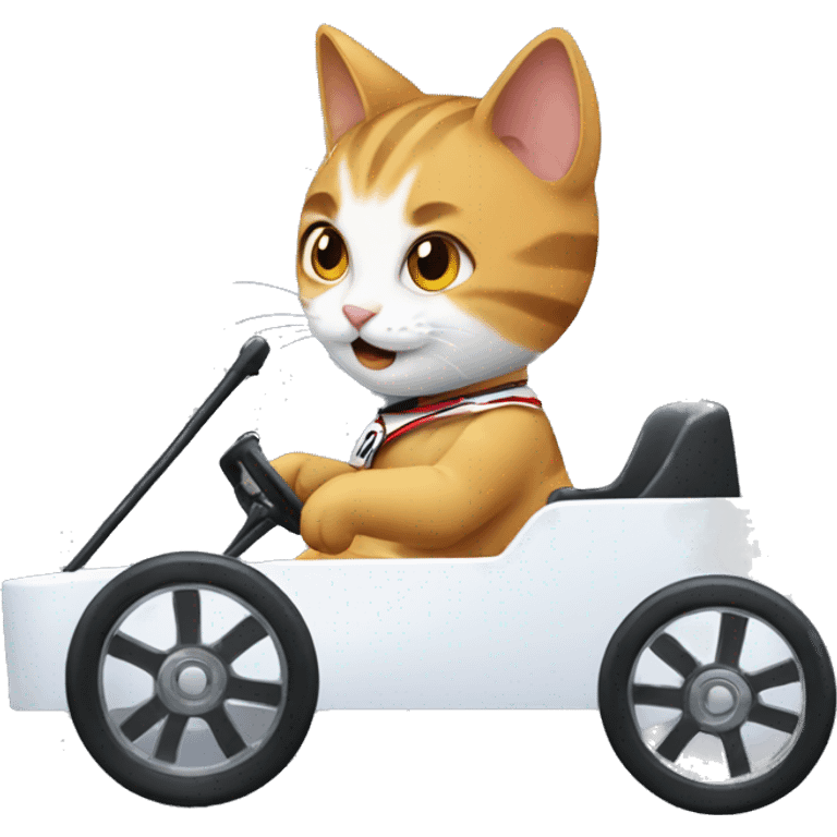 cat in a racing cart emoji