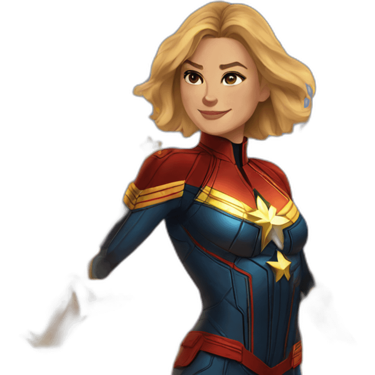 Captain marvel and her cat emoji