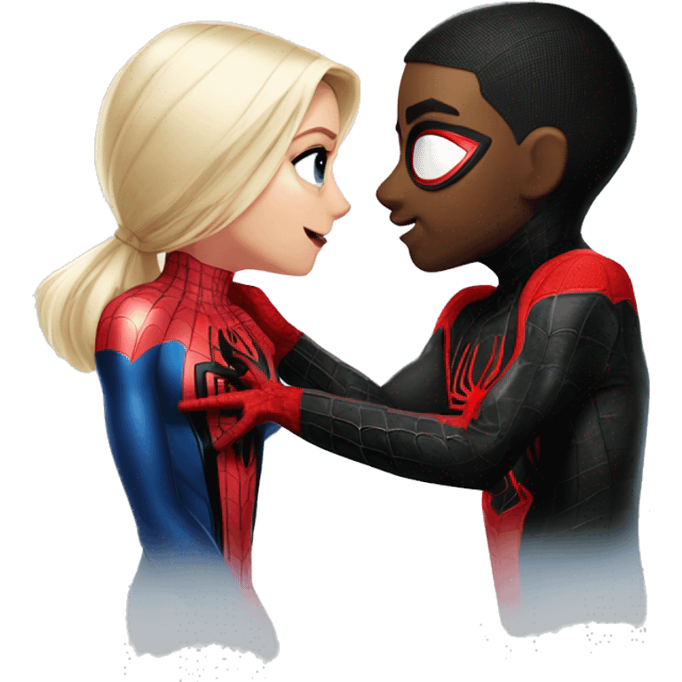 Spider-Man Miles Morales and Gwen Spider facing each other emoji