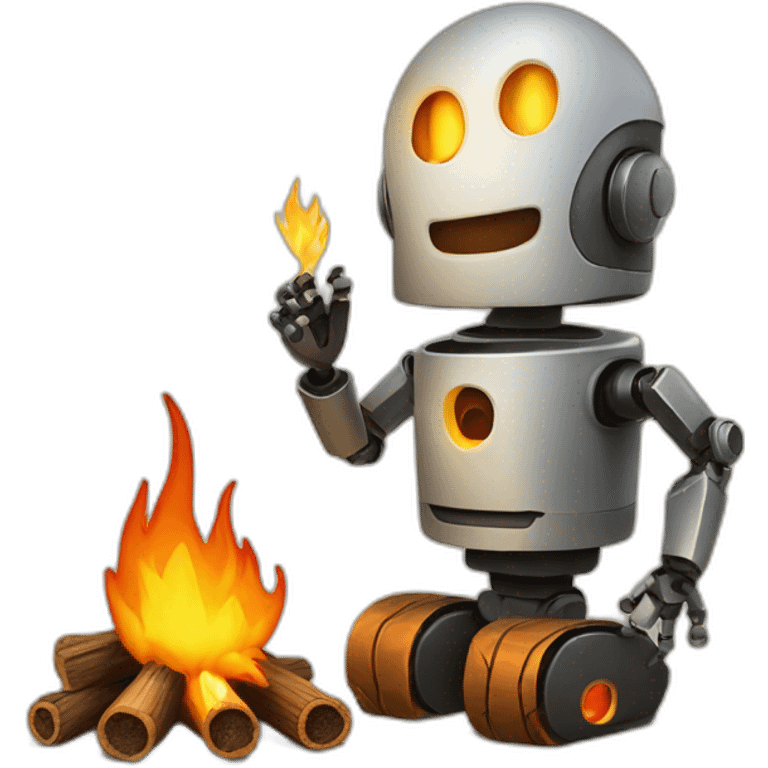 campfire and robot emoji