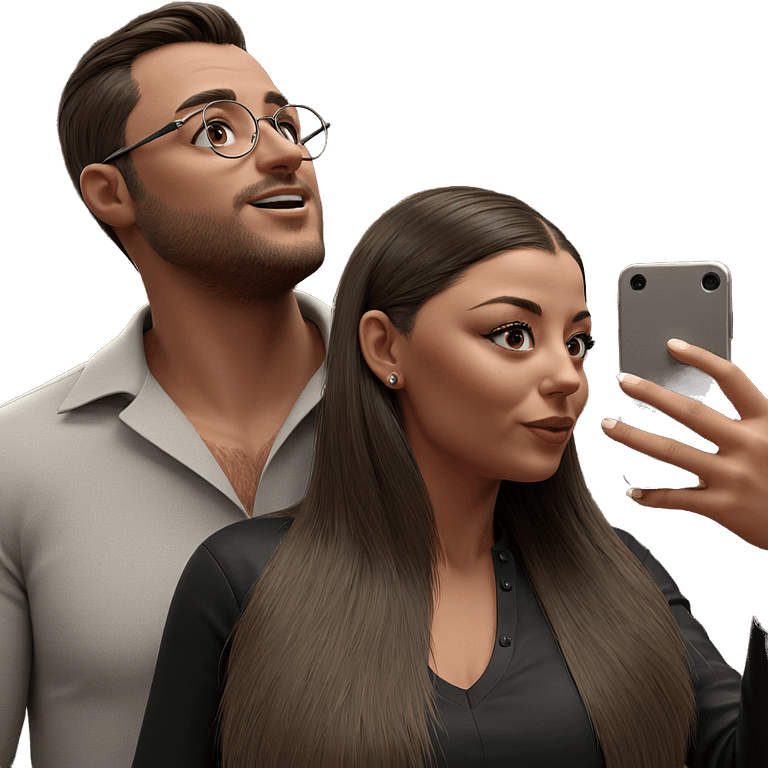 couple taking a selfie emoji