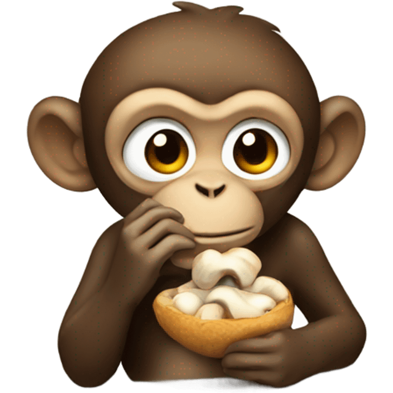 Monkey eating mushrooms  emoji